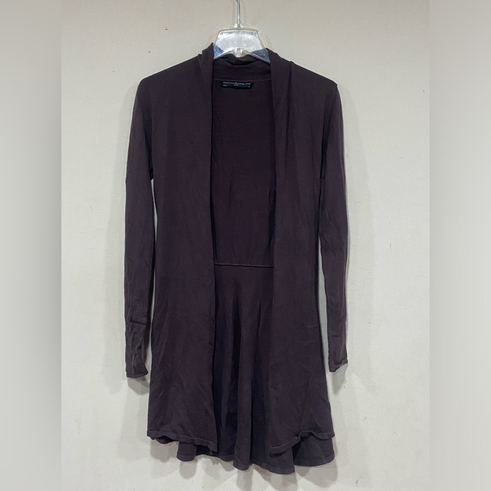 Peruvian Connection Womens Brown Pima Cotton Silk Open Long Cardigan Sweater XS